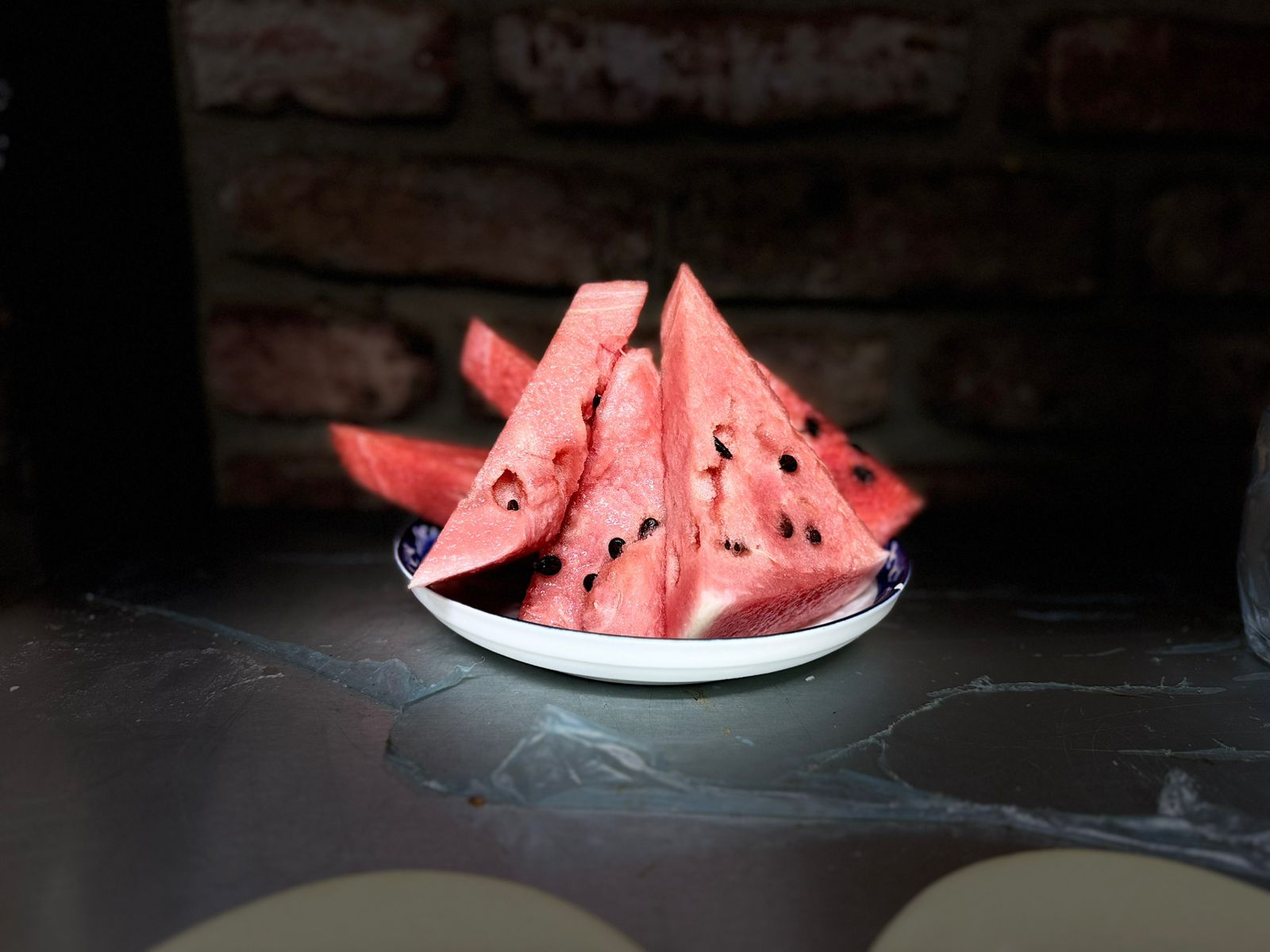 Watermelon - Georgian dish at Tbilisuri Ezo restaurant in Tbilisi }}