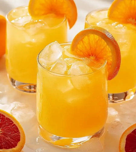 Fresh Juice orange - Georgian dish at Tbilisuri Ezo restaurant in Tbilisi }}